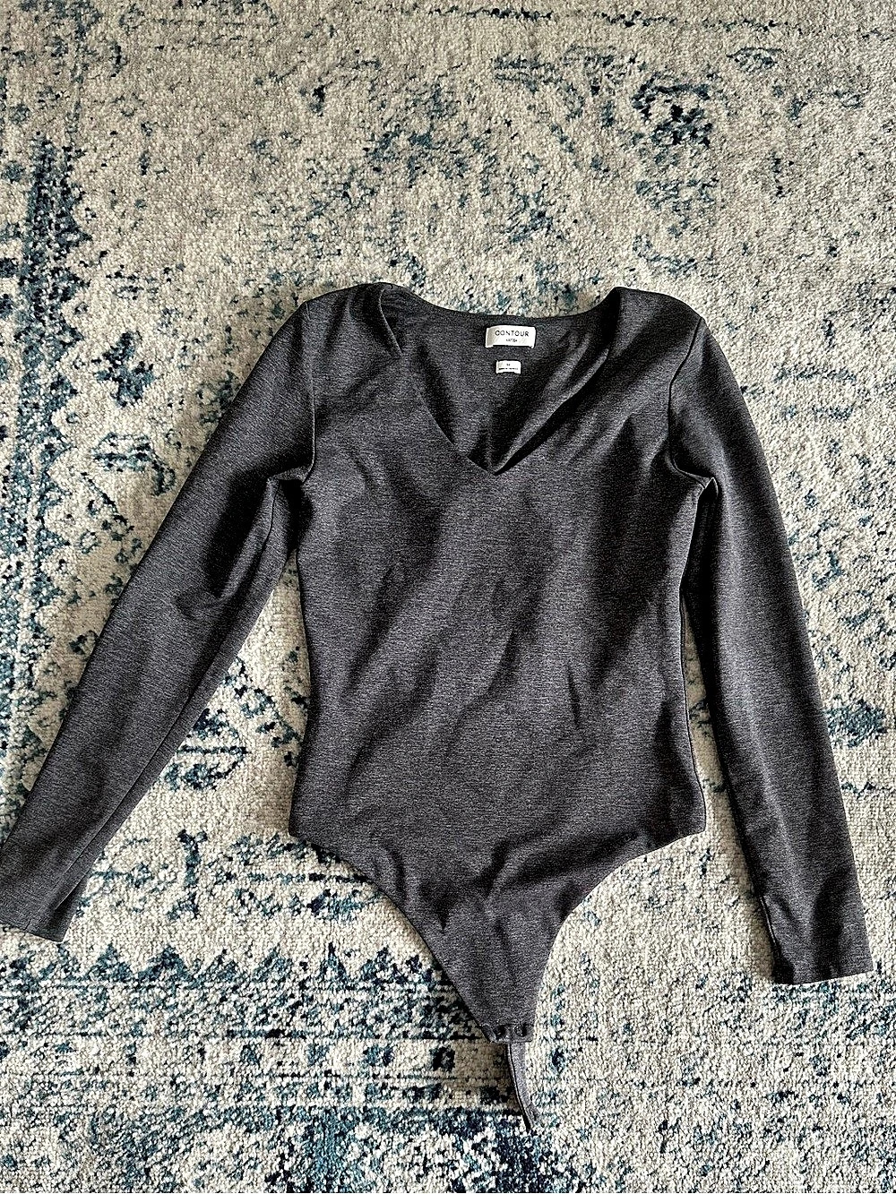 Contour Long Sleeve Bodysuit in Dark Grey Size Medium Like New